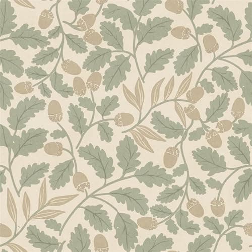 Image of Arthouse Acorn Trail Timeless Oak Leaf Wallpaper for Living Room, Feature Walls, Bedrooms, Cottage Wallcoverings Sage Green (100359AH)