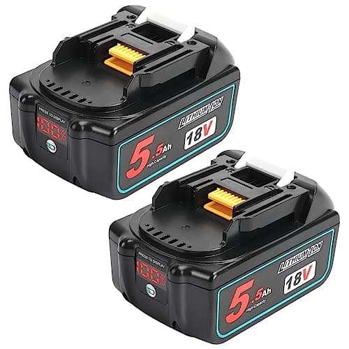 Image of Powarobor 2 Pack 18V 5.5Ah BL1850B Compatible with Makita 5500mAh With LED Indicator Lithium Ion Replacement Cordless Battery BL1830 BL1830B BL1840 BL1840B BL1850 BL1860 BL1845 BL1815 Power Tools