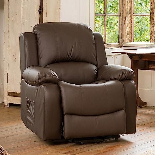 Image of Glendale 92cm Wide Brown Bonded Leather Manual Reclining Recliner Armchair