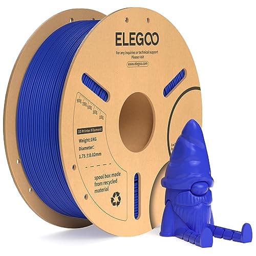 Image of ELEGOO PLA+ Filament 1.75mm Dark Blue 1KG, PLA Plus Tougher and Stronger 3D Printer Filament, Dimensional Accuracy +/- 0.02mm, 1kg Cardboard Spool(2.2lbs) Fits for Most FDM 3D Printers