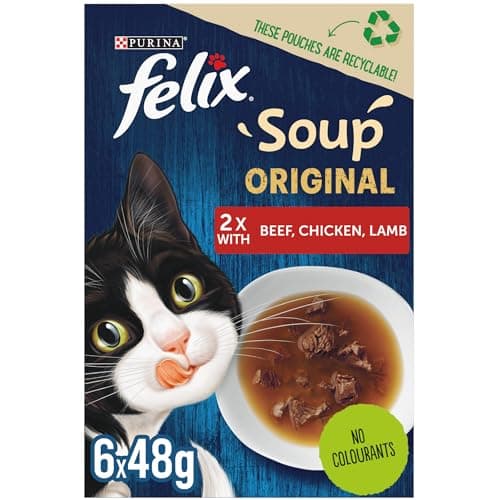 Image of Felix Soup Farm Selection Wet Cat Food 6x48g (pack of 8)