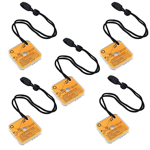 Image of GEESTONE 5pcs Emergency Survival Signal Mirror, Outdoor Multifunctional Military Grade Survival Emergency Reflective Signal Star Flash Mirror Tool with Lanyard Whistle for Adventure, Rescue, Floating
