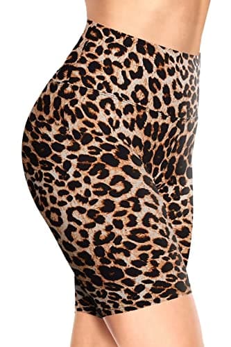 Image of TNNZEET Cycling Shorts Women High Waisted Ladies Cycle Leggings for Gym Biker Running （BW,S-M）