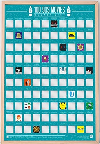 Image of Gift Republic 90s Movies 100 Bucket List Scratch Poster, 42 x 60cm, GR630047