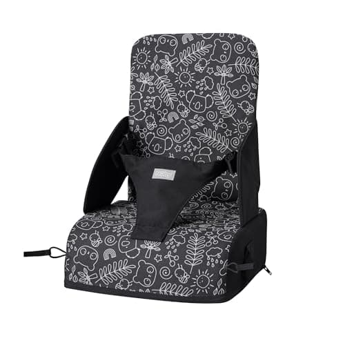 Image of Nuby Travel Booster Seat – Compact and Foldable | Baby Sit Up Seat | Weaning Toddler Chair | Suitable for Ages 6 Months Plus (Black & White Panda)