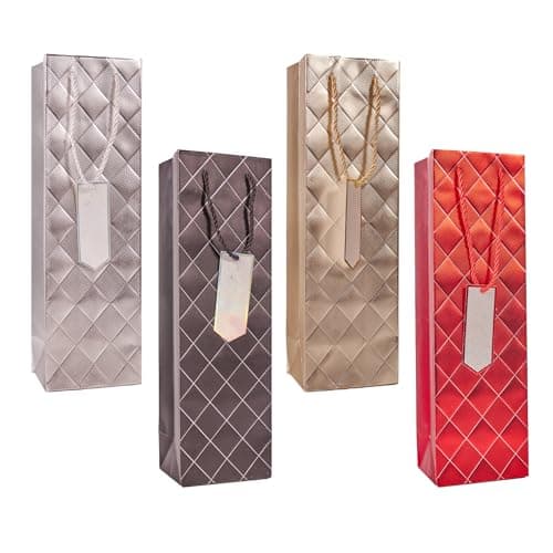 Image of 12Pack Wine Gift Bags for Bottles,13.7" Luxury Wine Bags with Gift Tags for Men Women's Birthday,Father's Day,Weddings,Christmas,Thanksgiving,Halloween, Easter, Mother's Day (Multi)