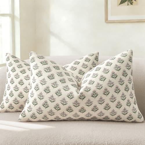Image of YCOLL Vintage Floral Cushion Covers 30x50 Set of 2 Spring Cushion Covers Decorative Modern Farmhouse Decor Cushion Cover Sofa Cushions for Sofa Chair Bed Living Room Home Decor Blush Pink
