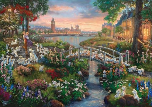 Image of Schmidt 59489 Thomas Kinkade: Disney 101 Dalmations Jigsaw Puzzle (1000pc), Colourful