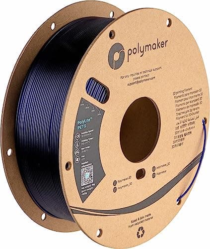 Image of PolyLite PETG 1.75mm Translucent Blue 3D Printer Filament - 1kg Spool, Compatible with Most 3D Printers