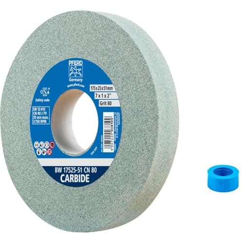 Image of PFERD Sanding Disc 175 x 25 x 51 mm, Carbide, Grain Size 80, Silicon Carbide, 39009726 - Sanding Disc for Working Hard Materials with Integrated Reducing Sleeve (32 mm)