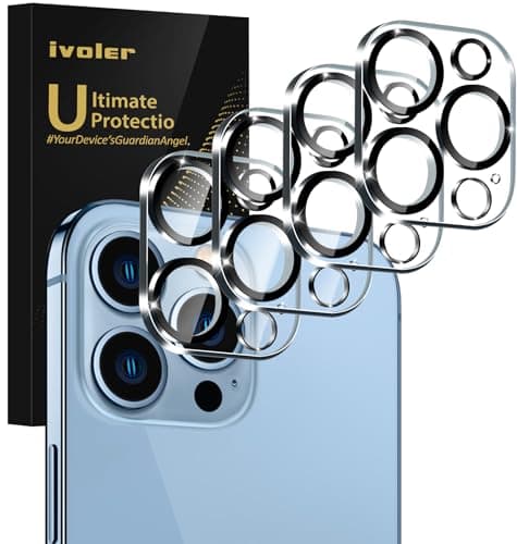 Image of ivoler Camera Lens Protector compatible with 13 pro(6.1")/ iPhone 13 Pro Max (6.7") - 4 pack HD Clear Anti-Scratch Lens Tempered Glass