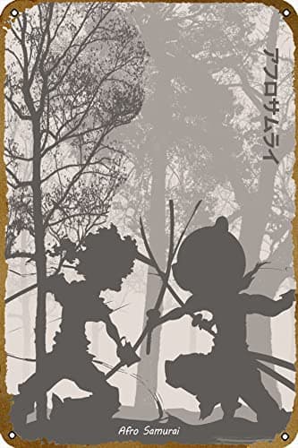 Image of Afro Samurai Retro Tin Sign Video Game Sign Gamer Poster Gamer Decor Wall Art Metal Sign Wall Art Plaque Poster for Home Bar Pub 8 X12IN