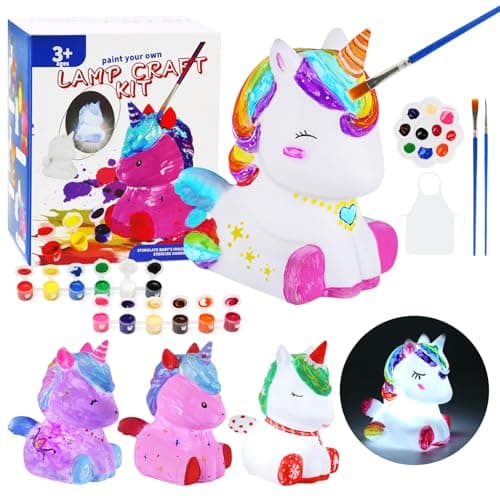 Image of LEADSTAR Paint Your Own Unicorn Lamp Art Kit, DIY Night Light Painting kit for Kids 6 7 8 9, Arts and Crafts for Kids Ages 8-12, Art Supplies Toys Girls Boy Birthday Present
