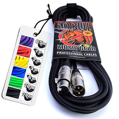 Image of No Bull Nordell Music Gear' Premium XLR Cable (Black, 6m): Achieve a Clearer Audio Signal with a Balanced Male to Female Microphone Lead, plus Cable Tie