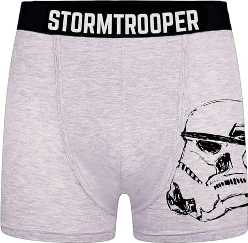 Image of Disney Mens Star Wars Boxers (UK, Alpha, S, Regular, Regular, Grey D2)