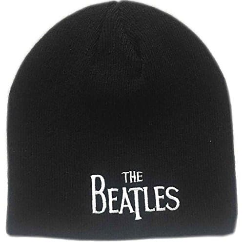 Image of The Beatles Beanie Hat Classic Drop T Band Logo Official Black