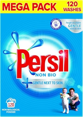 Image of Persil Non Bio Colour Washing Powder 8.4kg Family Pack Gentle Laundry Detergent for Sensitive Skin and Bright Clothes - Deep Cleaning Powder for Colours with Fresh Fragrance and Protection