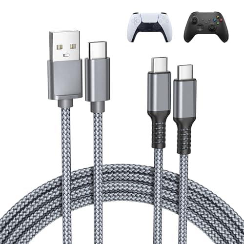 Image of BASESAILOR Charger Cord for PS5/PS5 Pro Controller,Xbox Series X/S,USB A to Type C Charging Cable 6.6FT 2Pack Replacement for Elite Series 2 Controller,Nintendo Switch 2/OLED,PlayStation 5 DualSense