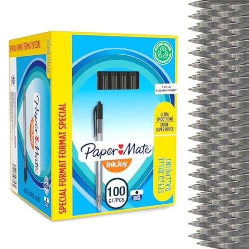 Image of Paper Mate InkJoy 100RT Retractable Ballpoint Pens | Medium Point (1.0mm) | Black | 100 Count