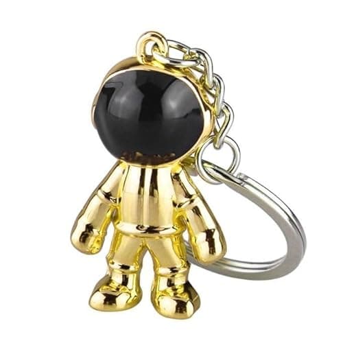 Image of Freedale Astronaut Keychain Pendant Creative Space Robot Key Chain Keyring Alloy Astronaut Car Key Holder Gifts (Gold)