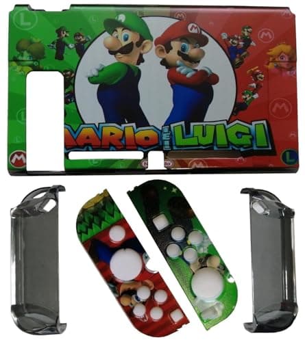 Image of TB® Dockable Case for Nintendo Switch Grip Protective Cover Case Compatible with Nintendo Switch Console Controller (Mario Luigi)