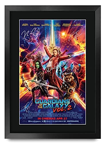 Image of HWC Trading A3 FR Guardians of The Galaxy Vol 2 Chris Pratt and Cast Gifts Printed Poster Signed Autograph Picture for Movie Memorabilia Fans - A3 Framed