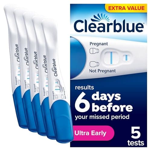 Image of Clearblue Pregnancy Tests, Early Detection Pregnancy Test, Results 6 Days Early, 99% Accurate Results, 5 Tests, Packaging May Vary