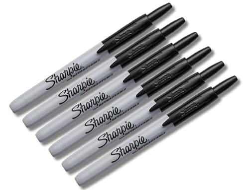 Image of Sharpie Retractable Permanent Markers | Fine Point | Black | 6 Count
