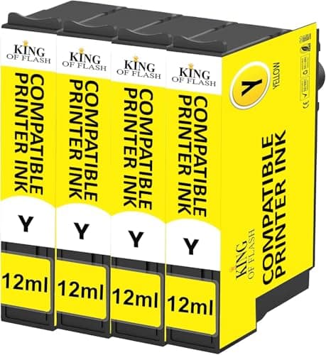 Image of KING OF FLASH 604XL Ink Cartridges Replacement for Epson 604XL for Epson Expression Home XP-2200 XP-2205 XP-3200 XP-3205 XP-4200 XP-4205, Workforce WF-2910DWF (4 Yellow)