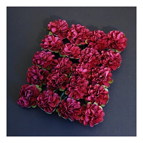 Image of Flower Heads: Paper: Pack of 20 (Burgundy)