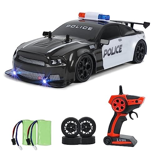 Image of iBlivers RC Drift Police Car, 1:14 Remote Control Police Car 4WD Drift GT RC Cars Vehicle High Speed Racing RC Drifting Car Gifts Toy for Boys Kids