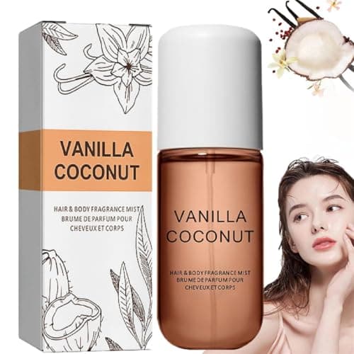 Image of Vanilla Coconut Perfume - Coconut Vanilla Perfume,Vanilla Coconut Hair and Body Perfume Spray,Vanilla Skin Perfume,Body & Hair Fragrance Mist,Vanilla Skin Full Size Body Mist (Vanilla)
