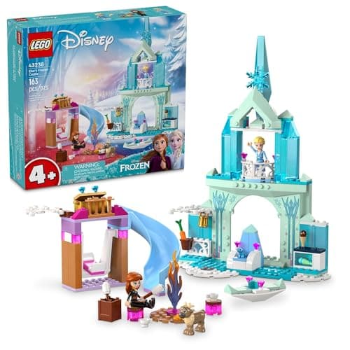 Image of LEGO Disney Frozen Elsa’s Frozen Princess Castle Toy Set for Kids, Includes Elsa and Anna Mini-Doll Figures and 2 Animal Figures, Frozen Toy Makes a Great Birthday Gift for Kids Ages 4 Plus, 43238