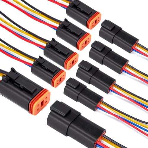 Image of Laisomeke 4 Pin Electrical Connector, Male Female Plug Socket 4 pin Quick Disconnect Waterproof Plug Play with 16 AWG 7.9 inch Wire for Car Truck Motorcycle Marine Boat(5pack)¡