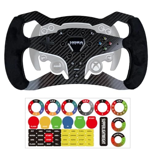 Image of Replace 12 inch Original Carbon Fiber Suede Wheel MOD F1 GT3 GT4 For MOZA ES/ESX Lite Steering Wheel; Leather Sim Racing Hub on R3/R5/R9/R12 Direct Drive Base (12 Inch GT Style)