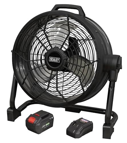 Image of Sealey 20V SV20 Series 16" 2-in-1 Cordless/Corded High Velocity Drum Fan Kit - HVD16CCOMBO