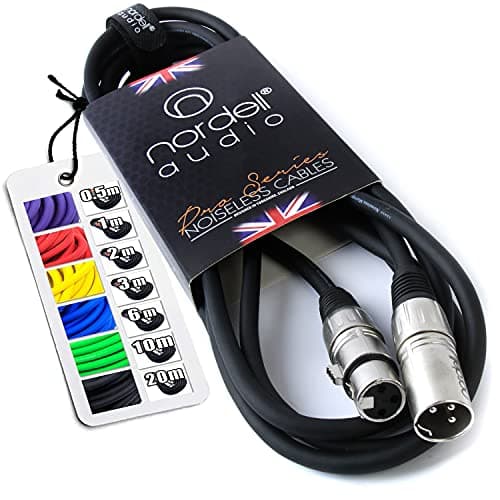 Image of No Bull Nordell Music Gear' Premium XLR Cable (Black, 3m): Achieve a Clearer Audio Signal with Balanced Male to Female Microphone Lead, plus Cable Tie