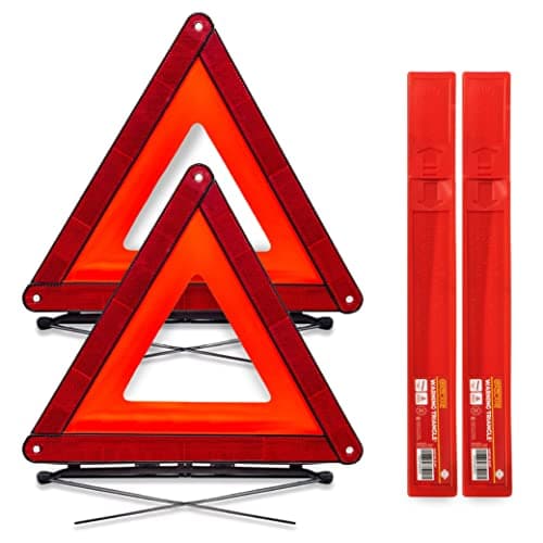 Image of GADLANE Emergency Warning Car Triangle Road Safety Reflective Foldable Fold Up Complied with European Standard ECE R27 (Pack Of 2)