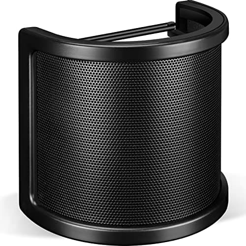Image of Pop Filter, Aokeo Profressional Three Layers Metal Mesh & Foam & Etamine Layer Microphone Windscreen Cover,Handheld Mic Shield Mask for Vocal Recording, YouTube Videos, Streaming