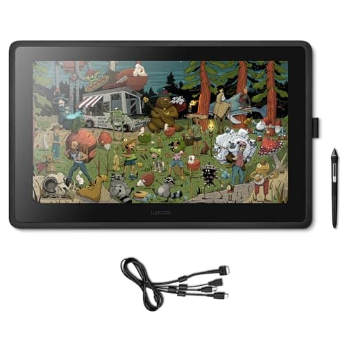 Image of Wacom Cintiq 22 Creative Pen Display including adjustable Stand —for on screen Illustrating and Drawing, with 1920 x 1080 Full HD Display and Pro Pen 2 Pen Precision, Windows & Mac Compatible