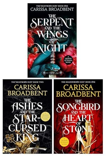 Image of Crowns of Nyaxia Series By Carissa Broadbent 3 Books Collection Set (The Serpent and the Wings of Night, The Ashes and the Star Cursed King & The Songbird and the Heart of Stone)