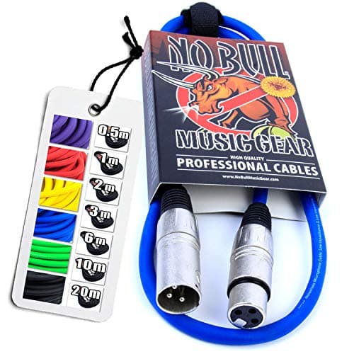 Image of No Bull Nordell Music Gear' Premium XLR Cable (Blue, 1m): Achieve a Clearer Audio Signal with Balanced Male to Female Microphone Lead, plus Cable Tie