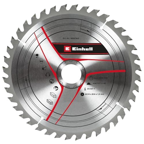 Image of Original Einhell Circular Saw Blade 210 x 30 mm (Saw Accessories, Diameter 210 mm, Intake 30 mm, 40 Teeth, Cutting Width 1.8 mm, for Cordless Pull Mitre Saws and Table Saws)