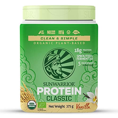 Image of Sunwarrior Brown Rice Protein Powder with Bcaa & Amino Acids Raw Rice Protein Shake Gluten Free Low Carb Dairy Free | Plant Based Classic Sprouted Brown Rice Protein Powder Vanilla 375g