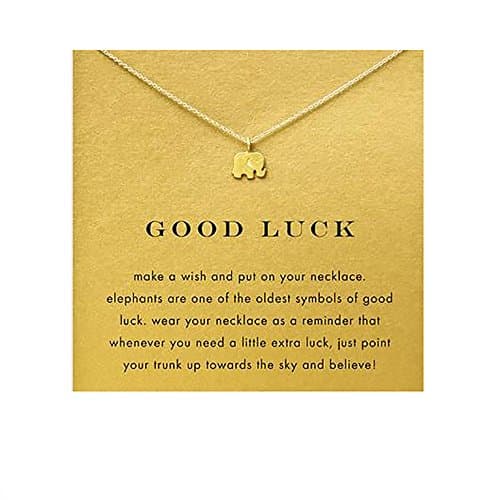 Image of JewelleryJoy Good Luck Pendants Necklace Man Women gold plated Chain Choker in Organza Bag (Good Luck Gold)