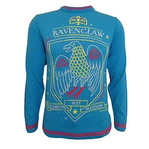 Image of Harry Potter Ravenclaw Christmas Jumper Sweatshirt (L) Blue