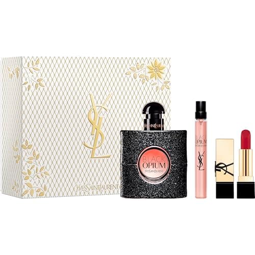 Image of Yves Saint Laurent Black Opium Eau de Parfum 50ml Gift Set 2024 (Contains 50ml EDP, 10ml Travel Spray and Mini Lipstick)