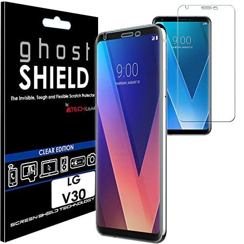 Image of TECHGEAR Screen Protector to fit LG V30 [ghostSHIELD Edition] Genuine Reinforced Flexible TPU Screen Protector Guard Covers with Full Screen Coverage inc Curved Screen