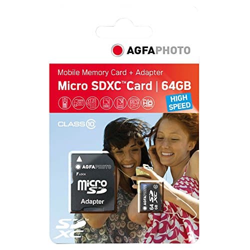 Image of AgfaPhoto 10582 Class 10 High Speed 64 GB Micro SDXC Card with Adapter