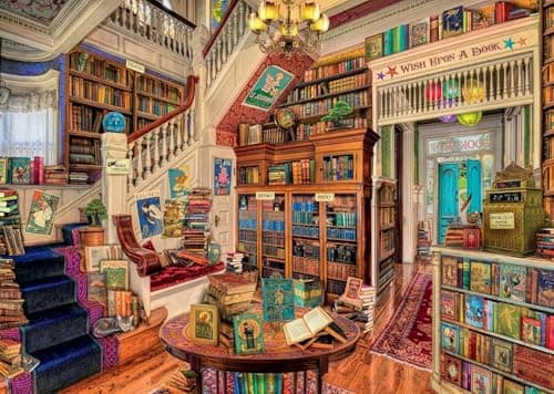 Image of Ravensburger - The Fantasy Bookshop 1000-Piece Jigsaw Puzzle for Adults & Teens, Magical Library Scene